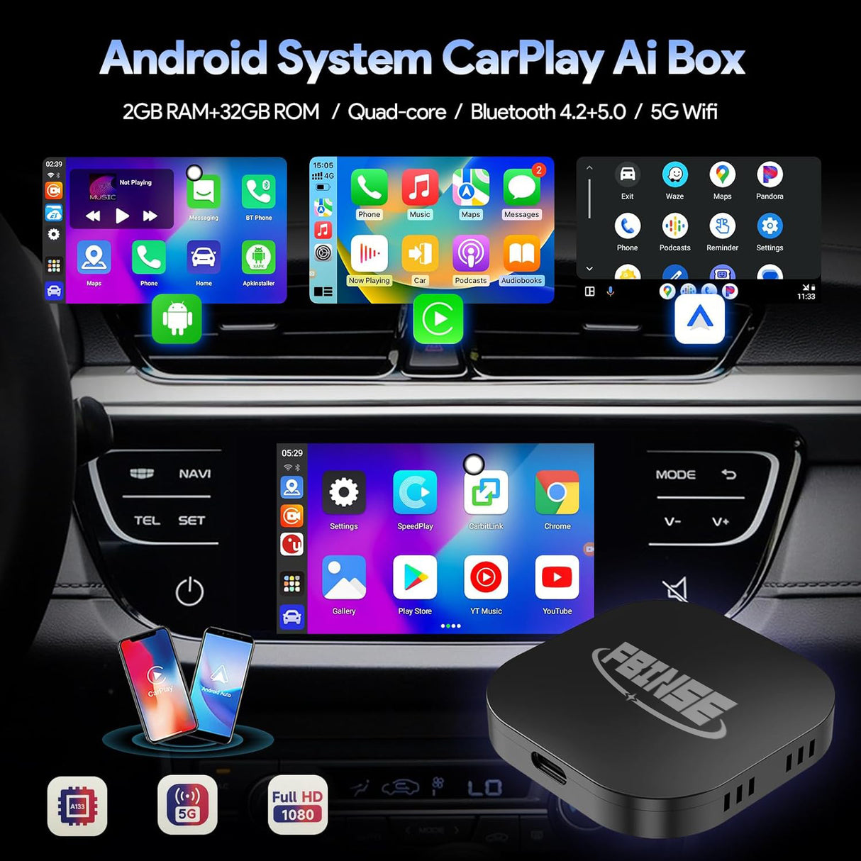 CarPlay AI Box Supports Car with Factory Wired CarPlay/Android Auto