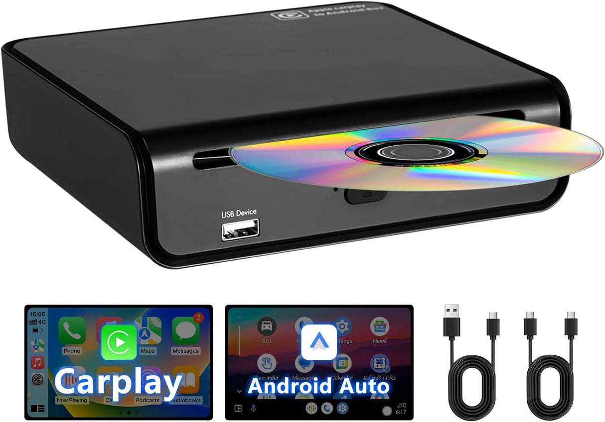 CarPlay CD Player Supports Wireless CarPlay/Android Auto for Car with Wired CarPlay