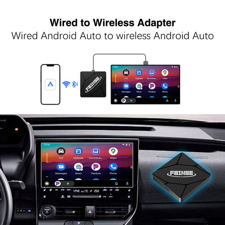 Wireless Android Auto Adapter for Vehicle with OEM Wired Android Auto