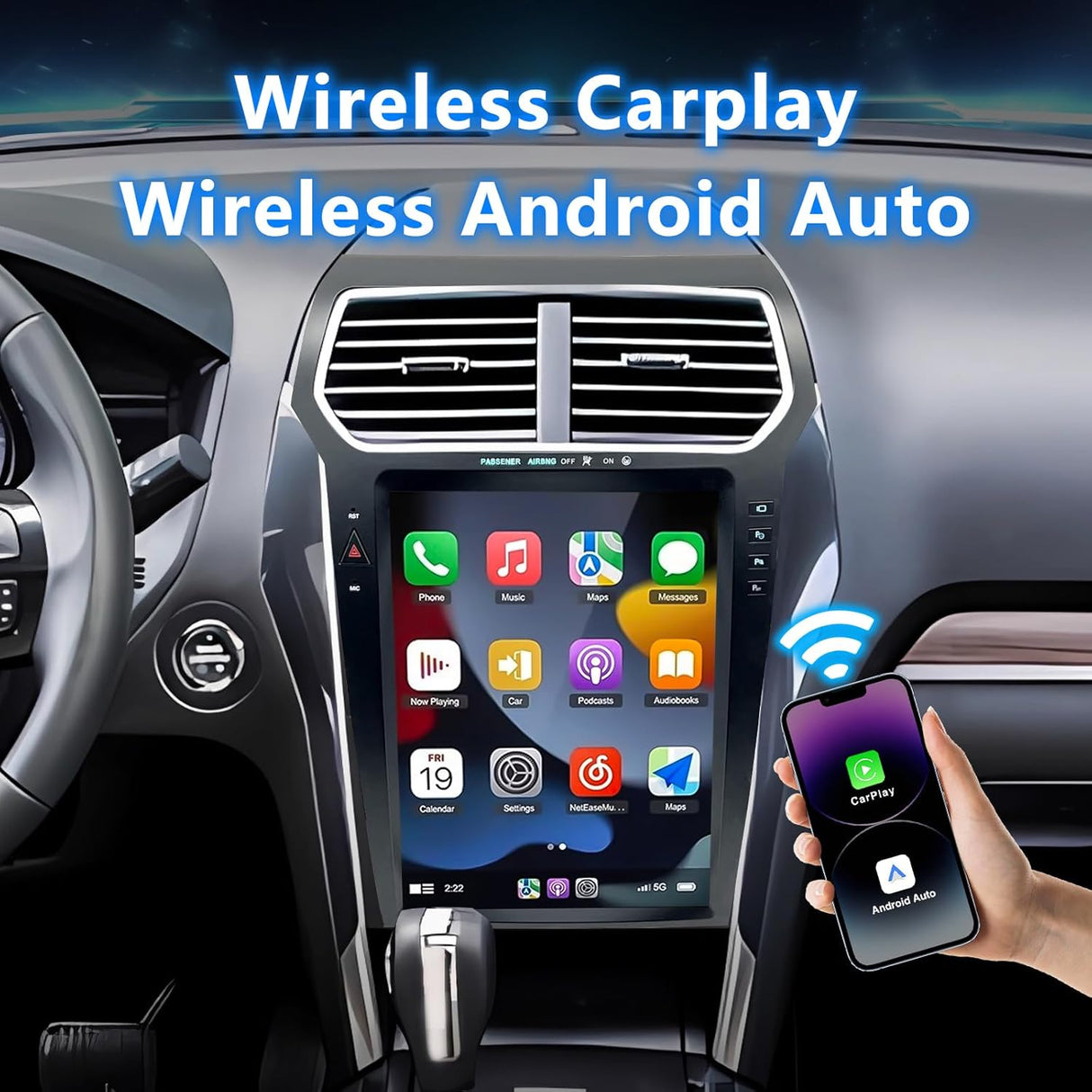 Android 13 Car Stereo for 2011-2019 Ford Explorer with Wireless CarPlay/Android Auto/ Backup Camera