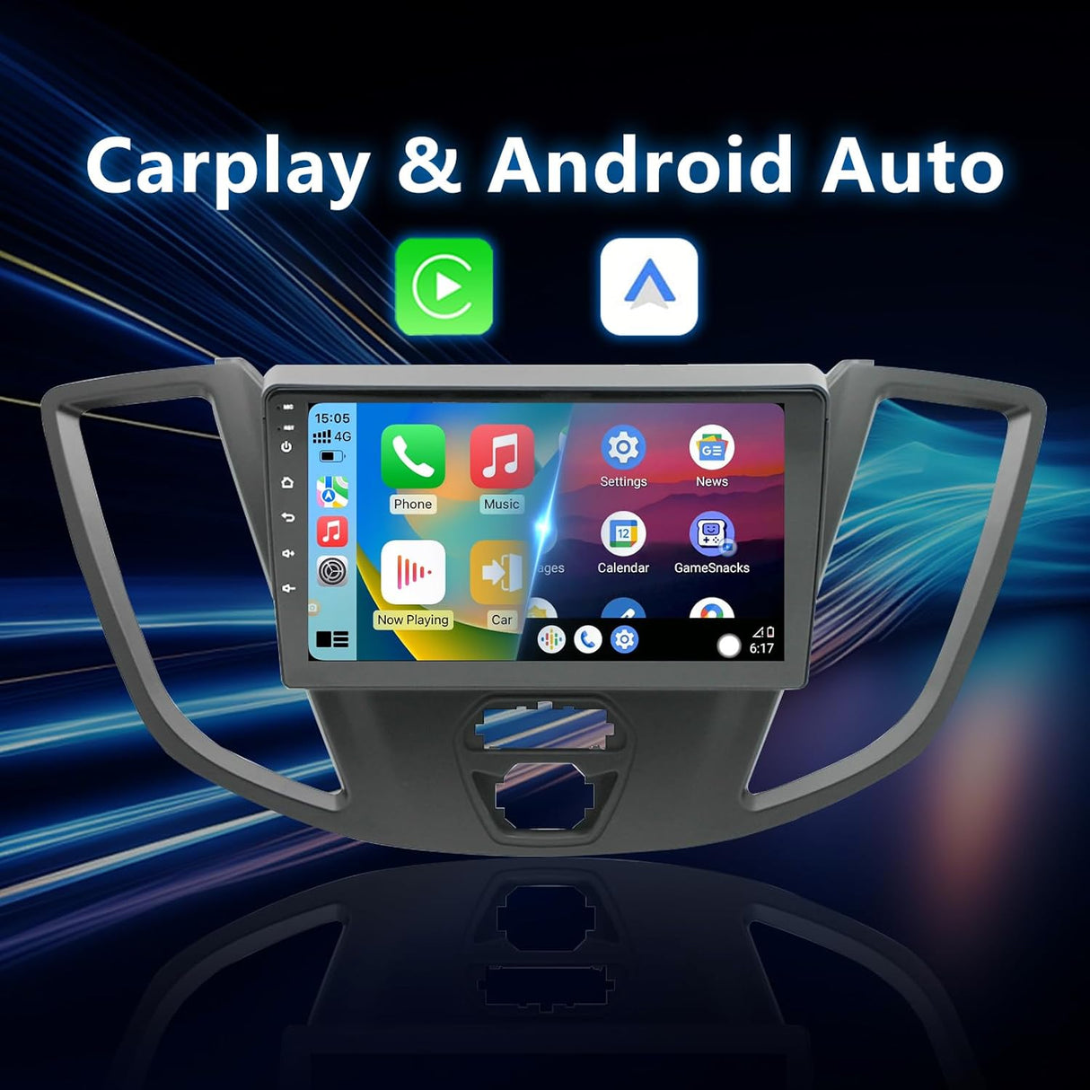 Android 13 Car Stereo for 2015-2018 Ford Transit  Supports Wireless CarPlay/Android Auto/Mirrorlink/Backup Camera