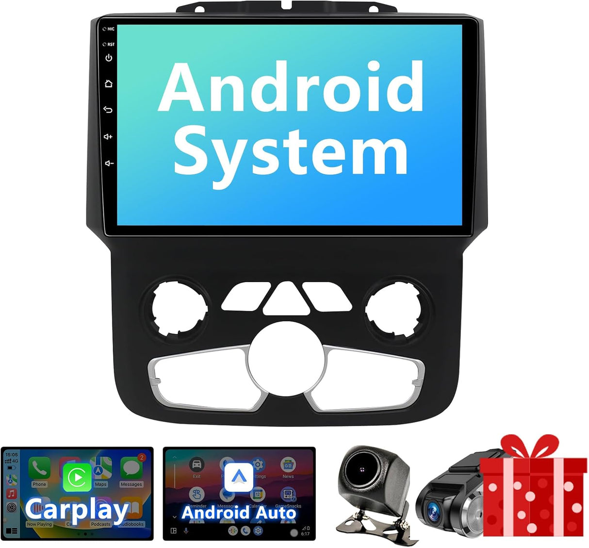 Android 13 Car Radio for 2013-2018 Dodge Ram 1500 2500 3500 Supports Wireless CarPlay/Android Auto