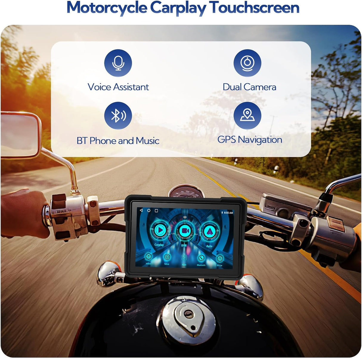 Motorcycle CarPlay Touchsreen with DVR